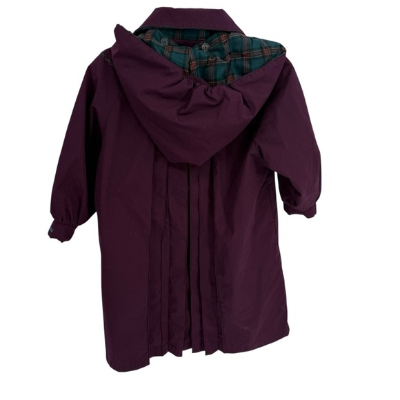 Rothschild Girls Size 7 Coat Jacket longline Hooded Dark Purple faux fur lined - Picture 2 of 8
